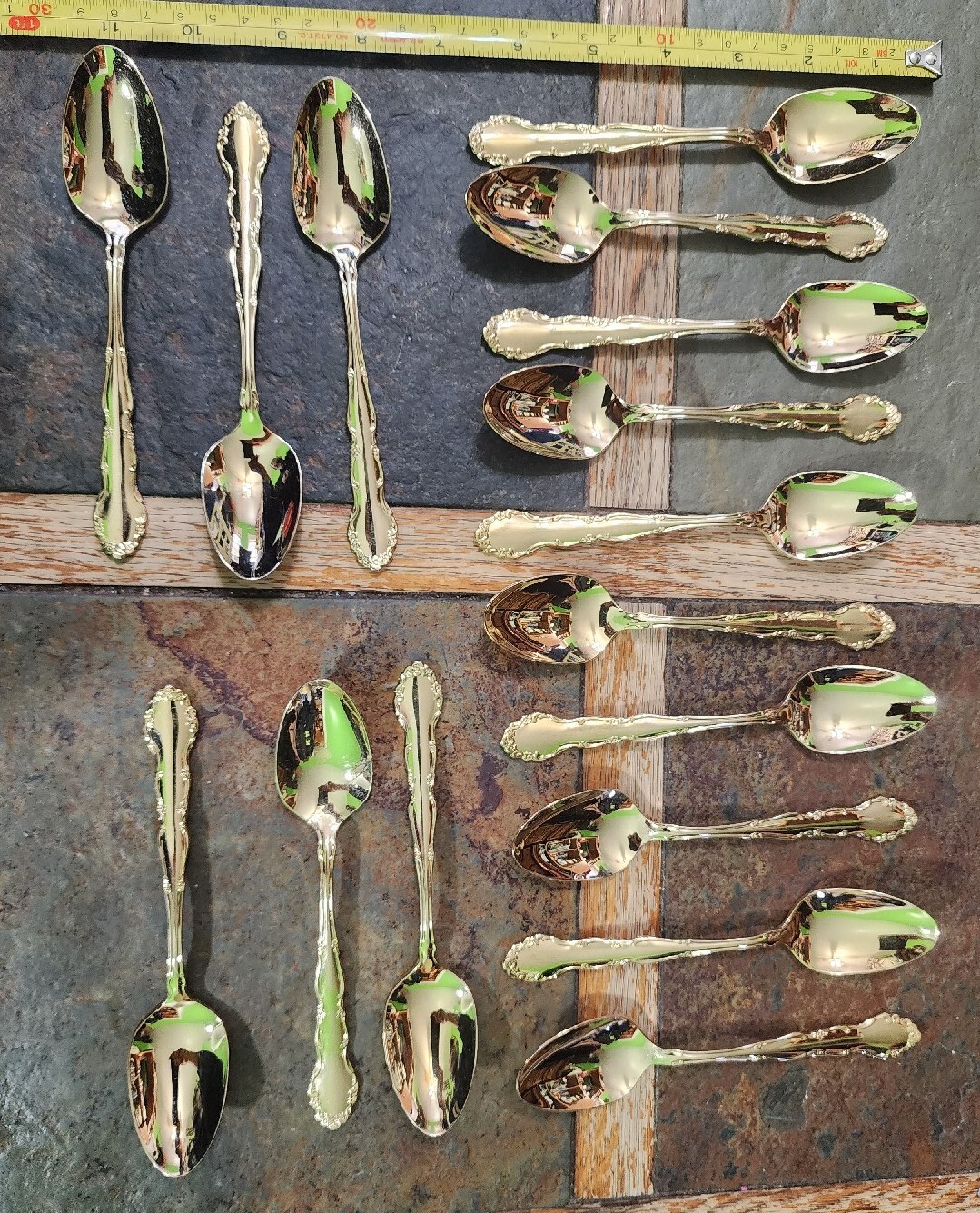 💛 SET OF 16 VTG  GOLDEN FLIRTATION GOLD PLATED TEASPOONS 🫖/ TEA SPOONS 🍵