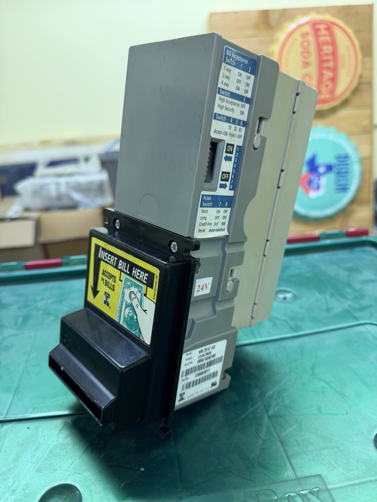 Mars VN 2512 U3 MDB BILL ACCEPTOR BILL, VALIDATOR REBUILT