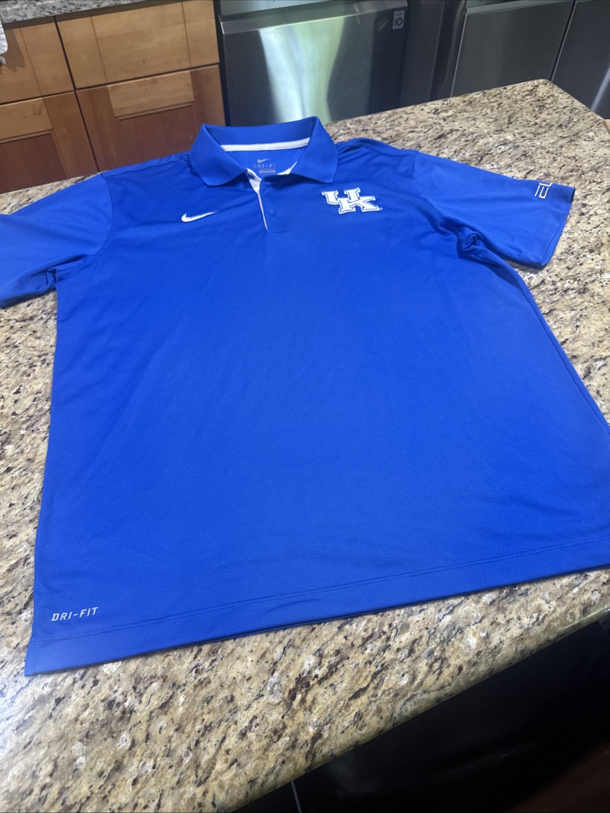 Nike Dri-Fit UK Kentucky Wildcats Shirt Short Sleeve Polo Men's XL Nice Cpix