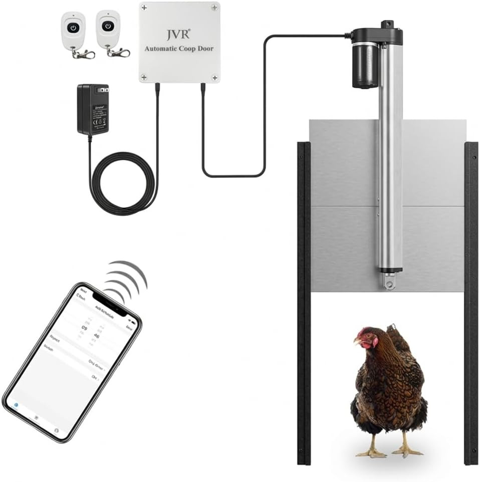 Wifi Automatic Chicken Coop Door, App & Alexa Control, Aluminum | Electric Plug-