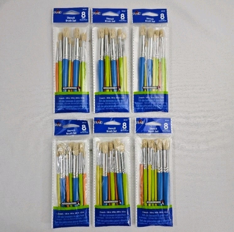 Plaid Stencil Brush Set 34107 -  Lot Of 6