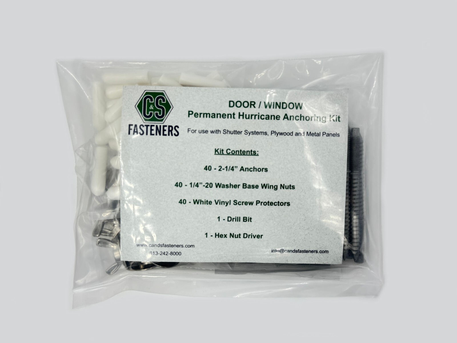 Door / Window Permanent Hurricane Anchoring Kit Silver