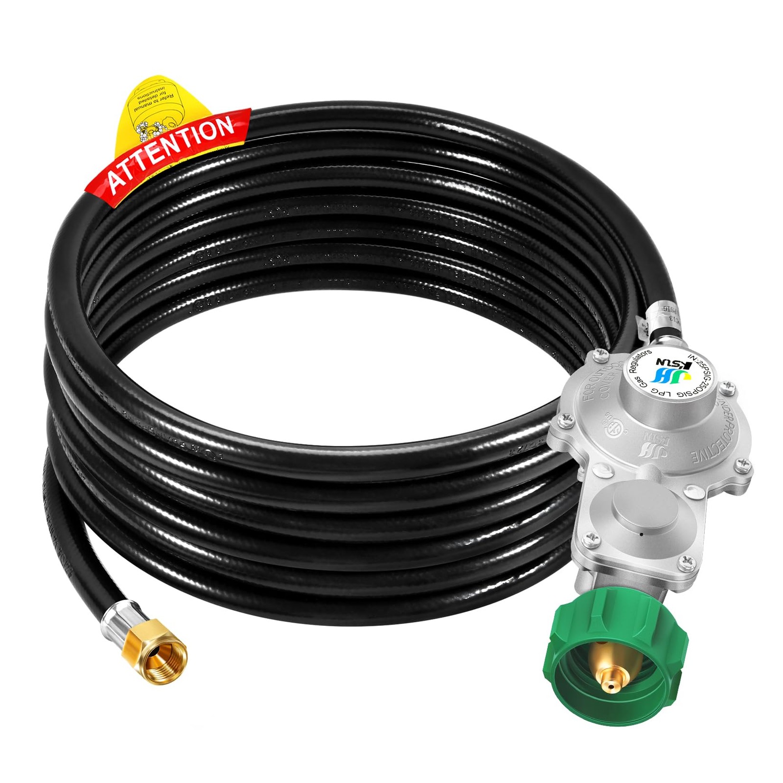 GasSaf 20FT 2 Stage Propane Regulator with Hose for RV, Generator, Camp Stove...