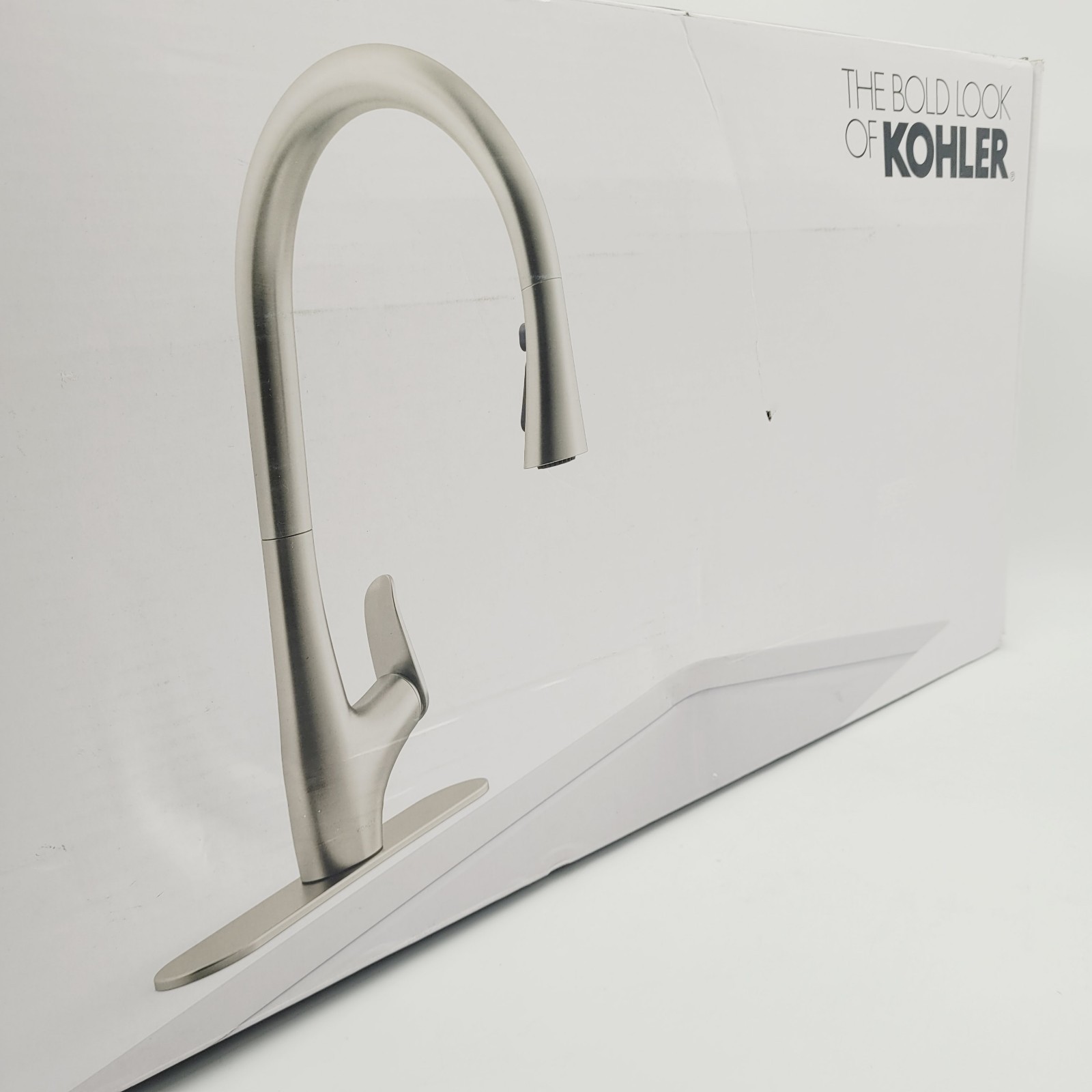 KOHLER Leto Kitchen Faucet Deck Mount Pull Down Spray Head Stainless Finish