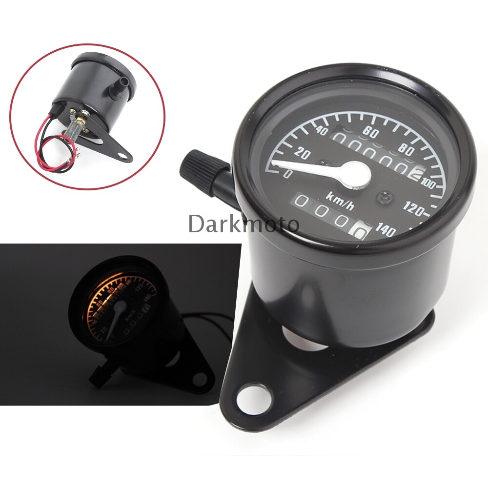 Universal LED Speedometer Tachometer Odometer Gauge Cafe Racer Bobber Backlight