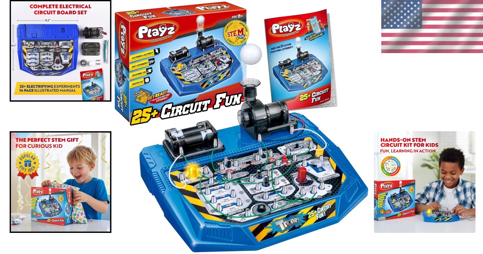 STEM Learning Electrical Circuit Board Kit - 25+ Fun Experiments for Ages 8+