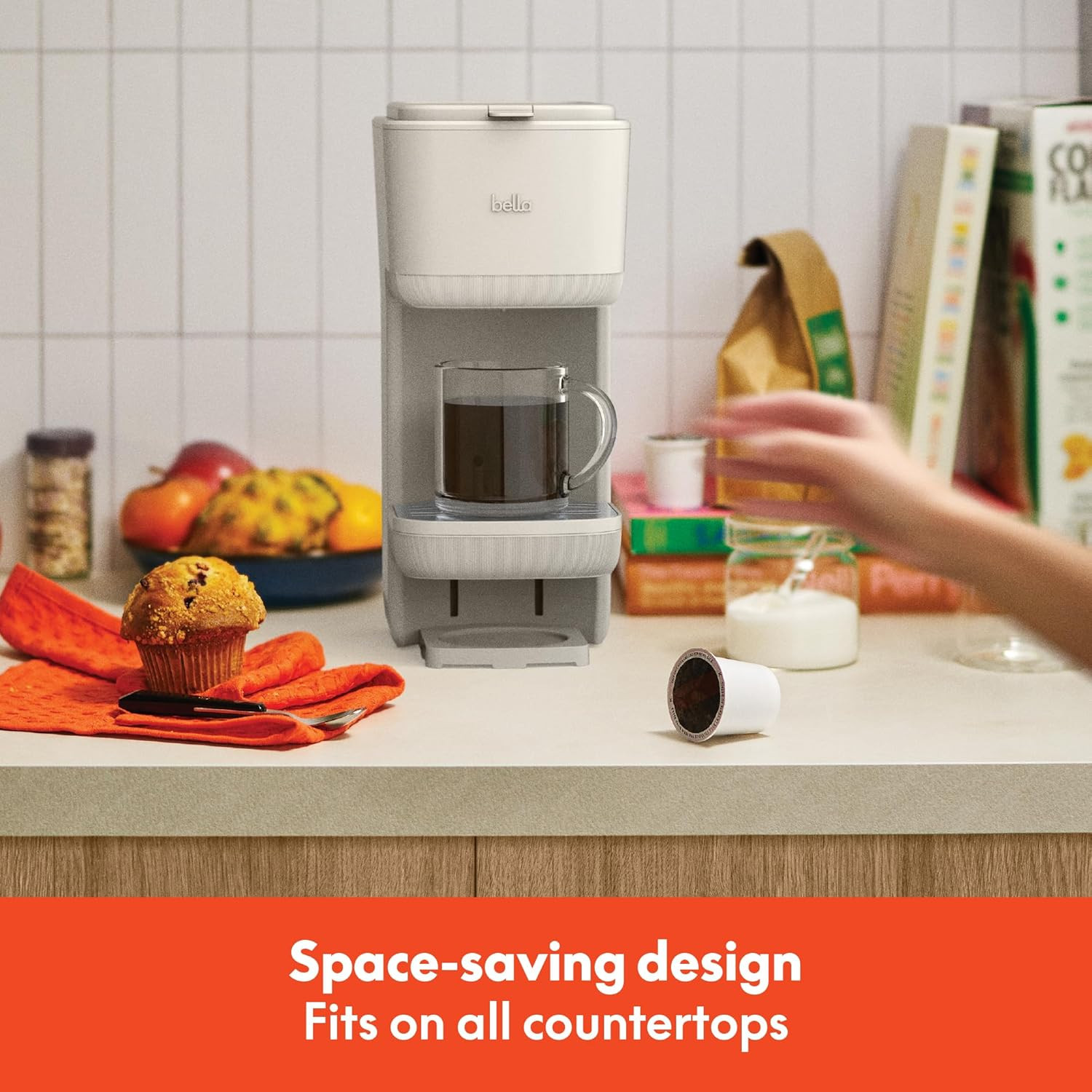 Single Serve Coffee Maker, K Cup & Coffee Ground Compatible with Removable, Adju