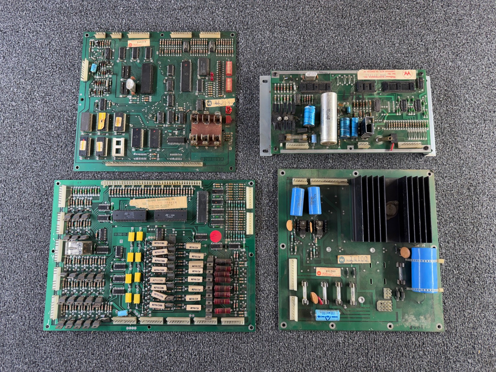 Williams Flash Pinball Machine Board SET CPU Driver Power Sound Sys 3-6 ORIG