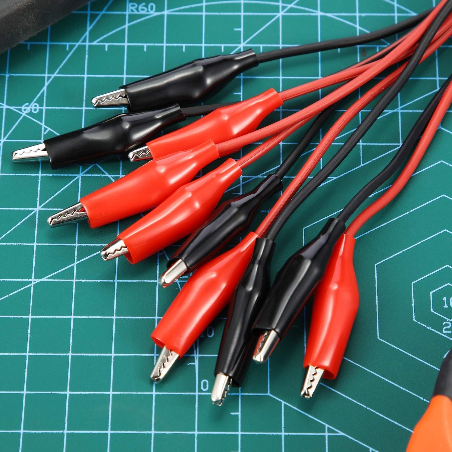 4 Pcs Alligator Clips & 40-Inch Leads - Safe Electrical Testing Wires