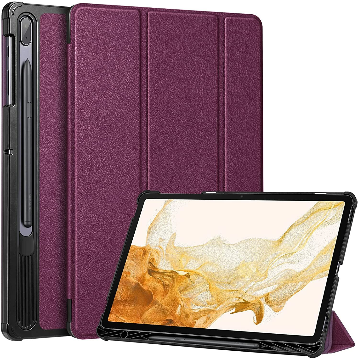Slim Case for Samsung Galaxy Tab S8 Plus 2022 12.4'' Tri-Fold Smart Stand Cover