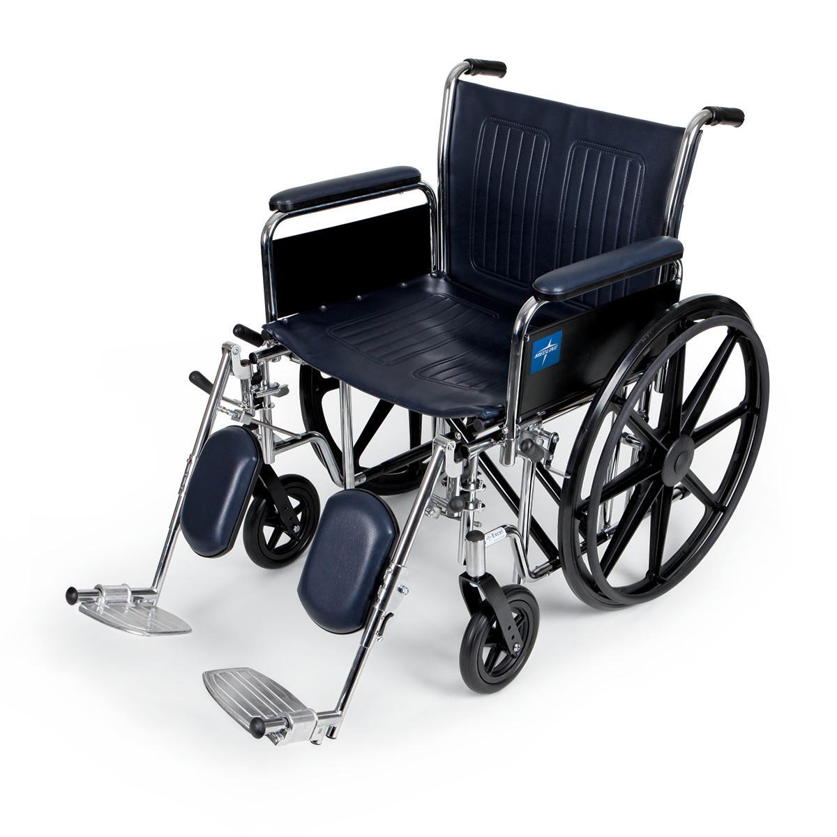 Extra Wide Wheelchair, 20", Full Arms, Elevating Legs
