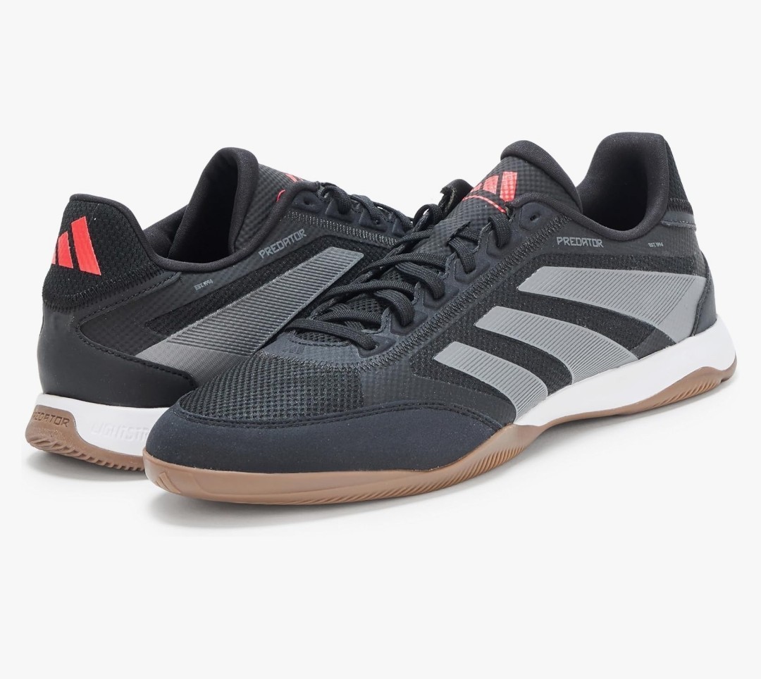 Unisex adidas Predator League Indoor Sneaker,Black/Grey/Lucid Red,Sz 10.5M/11.5W