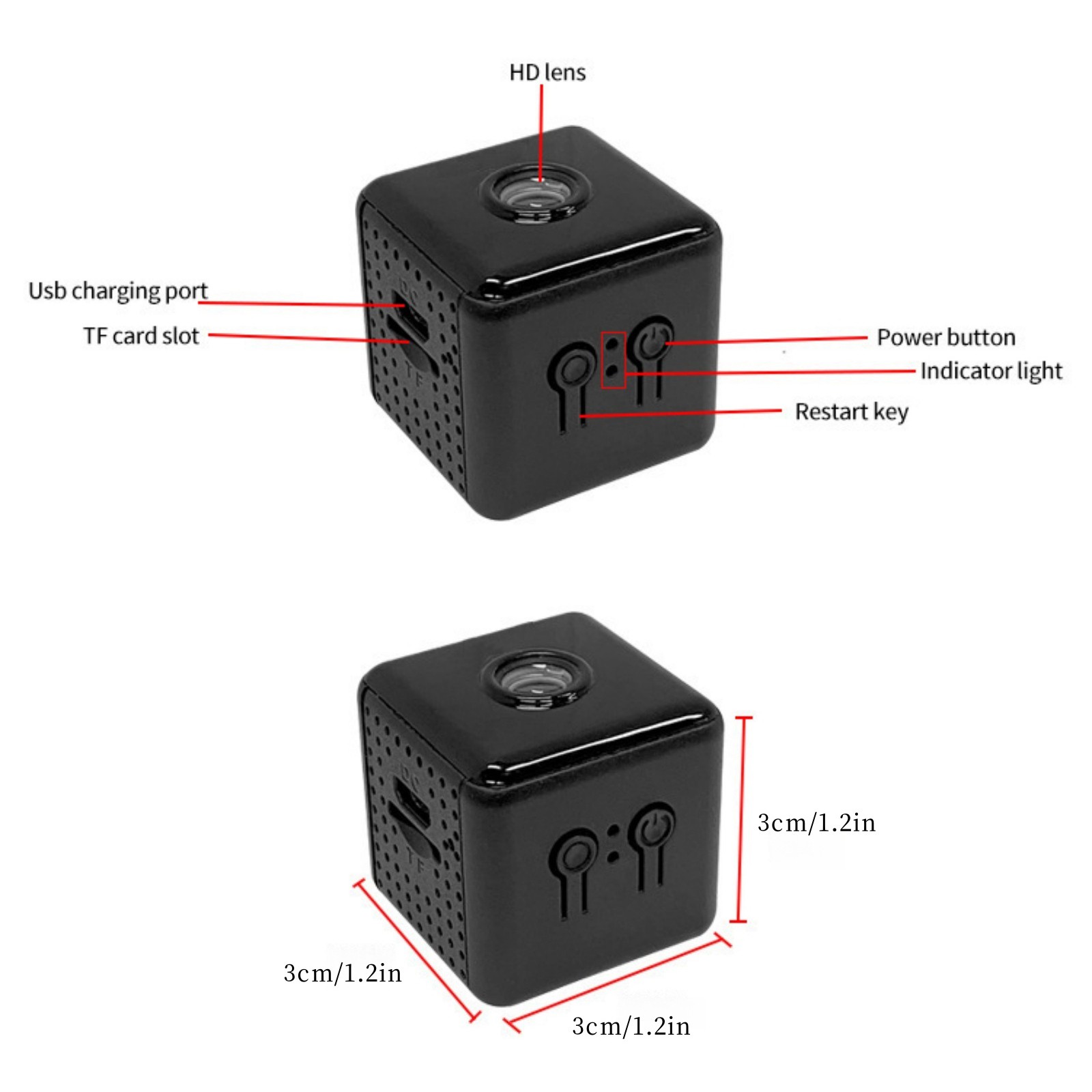 All-in-One Mini Camera Night Vision Motion Detection Remote View Home Security