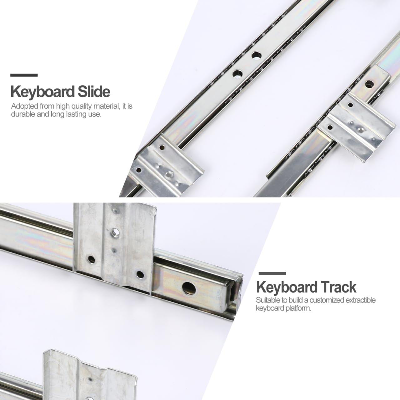 2 Pcs 14 Inch Keyboard Slide Heavy Duty Ball Bearing Slide Computer Accessori...