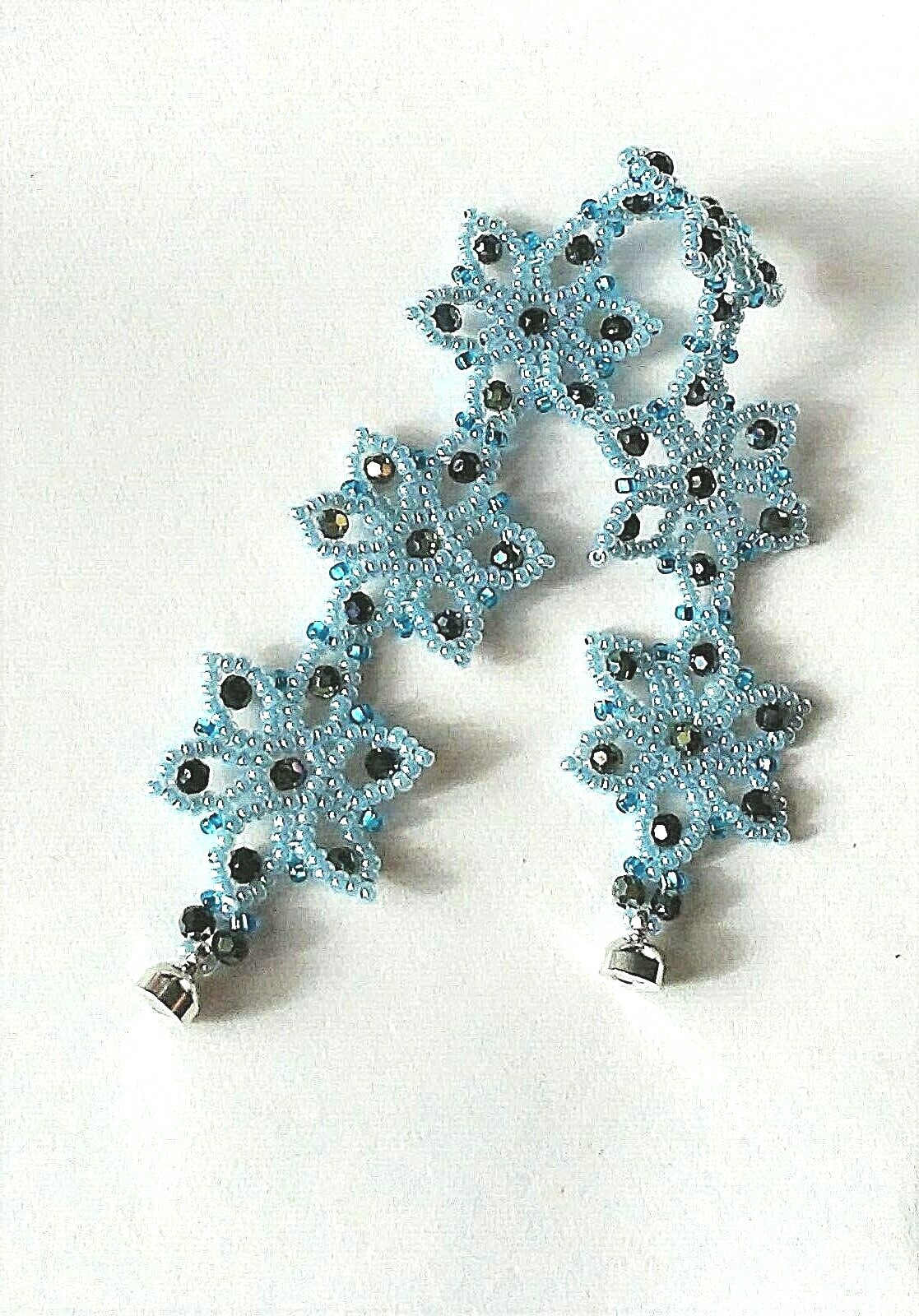 Handmade Blue Flowers Magnetic Bracelet