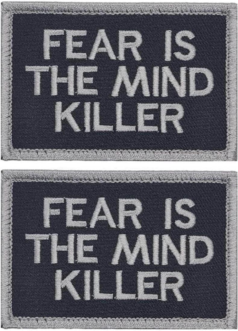 Fear is The Mind Killer Embroidered Morale Patch  |2PC HOOK BACKING 3"x2"