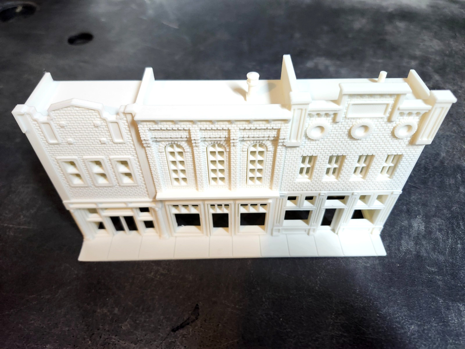 3D Printed Main Street #1 Background Flat Building Set. HO Scale