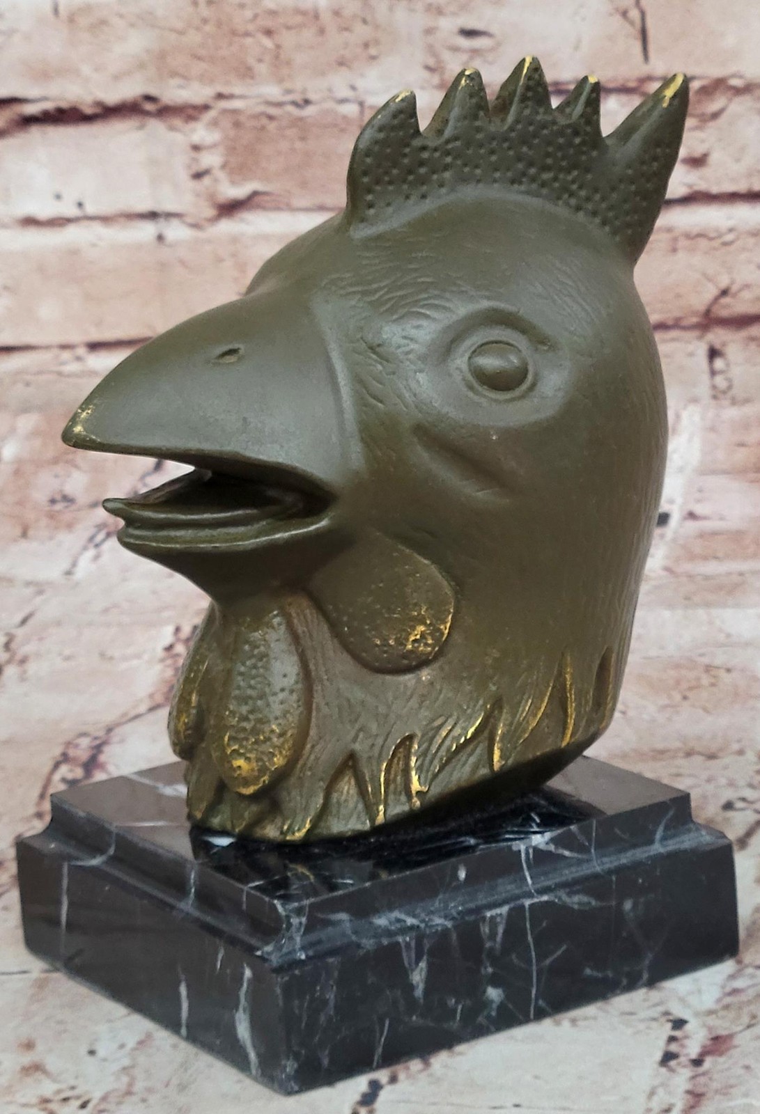 Rooster Zodiac Bronze Sculpture Feng Shui Symbol of Hard Work and Focus Figure