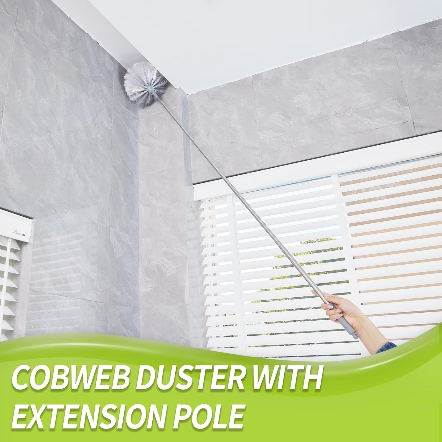 Cobweb Duster with Extension Pole Ceiling Fan Dusting Kit Microfiber Feather