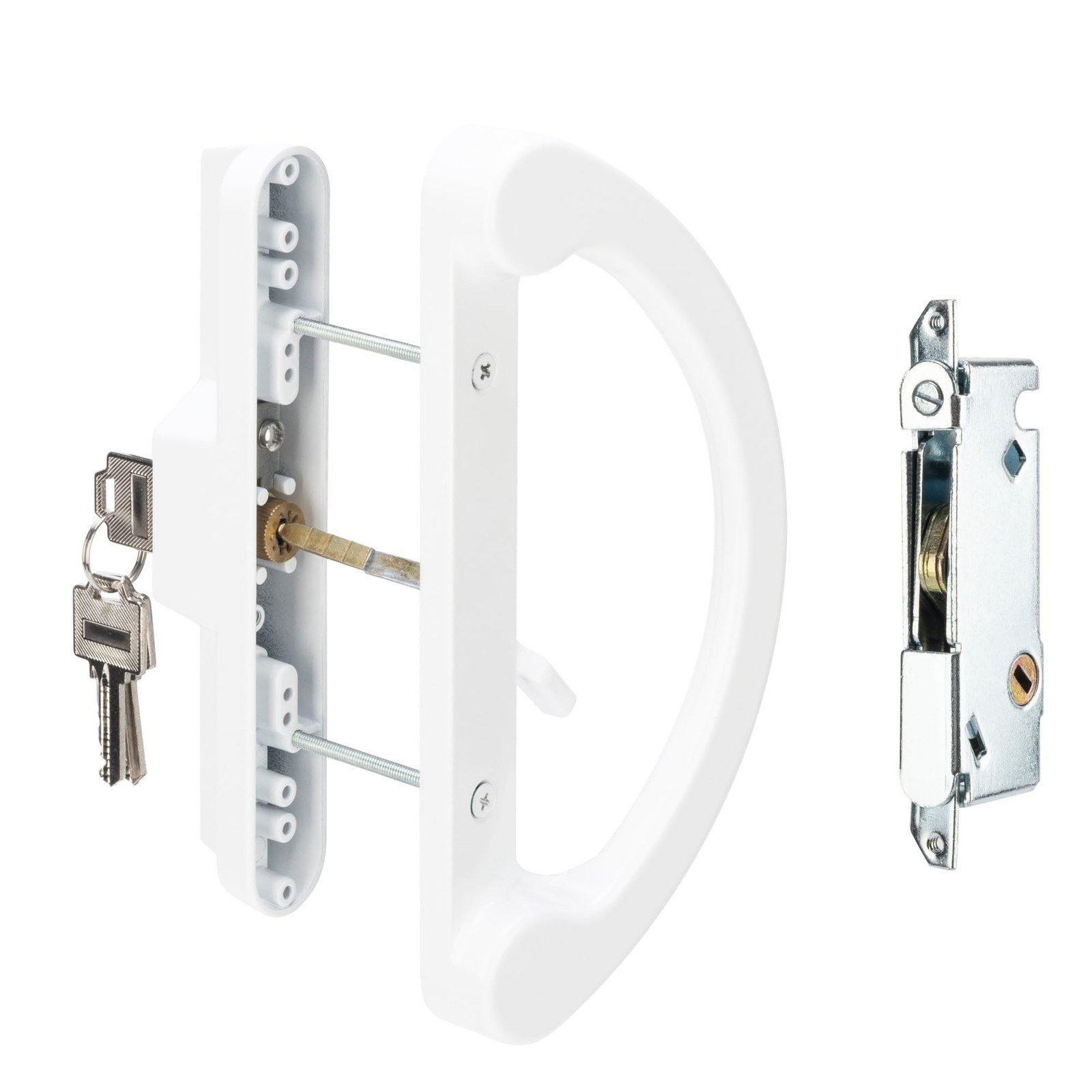 Sliding Patio Door Handle Pull Set with Key Cylinder, Replacement Sliding Doo...