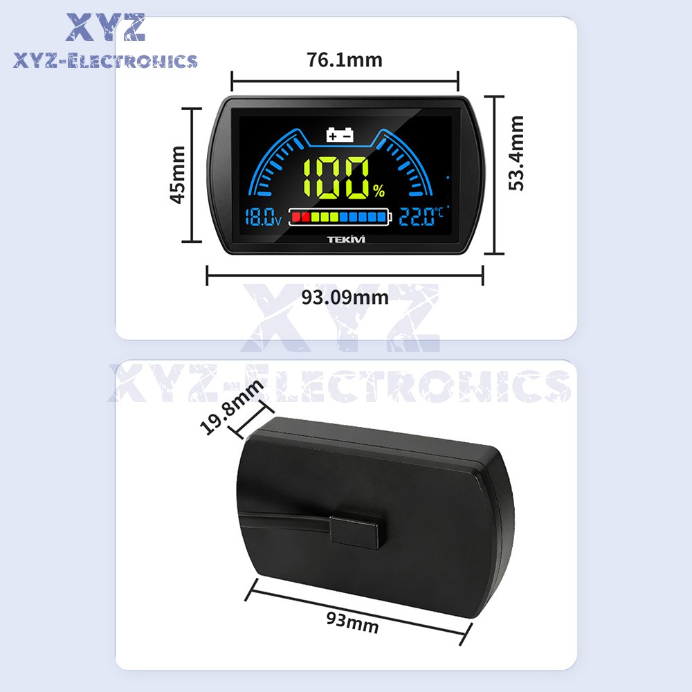 Digital Voltage Power Indicator Temperature Sensor Two-Wire Battery Level Meter