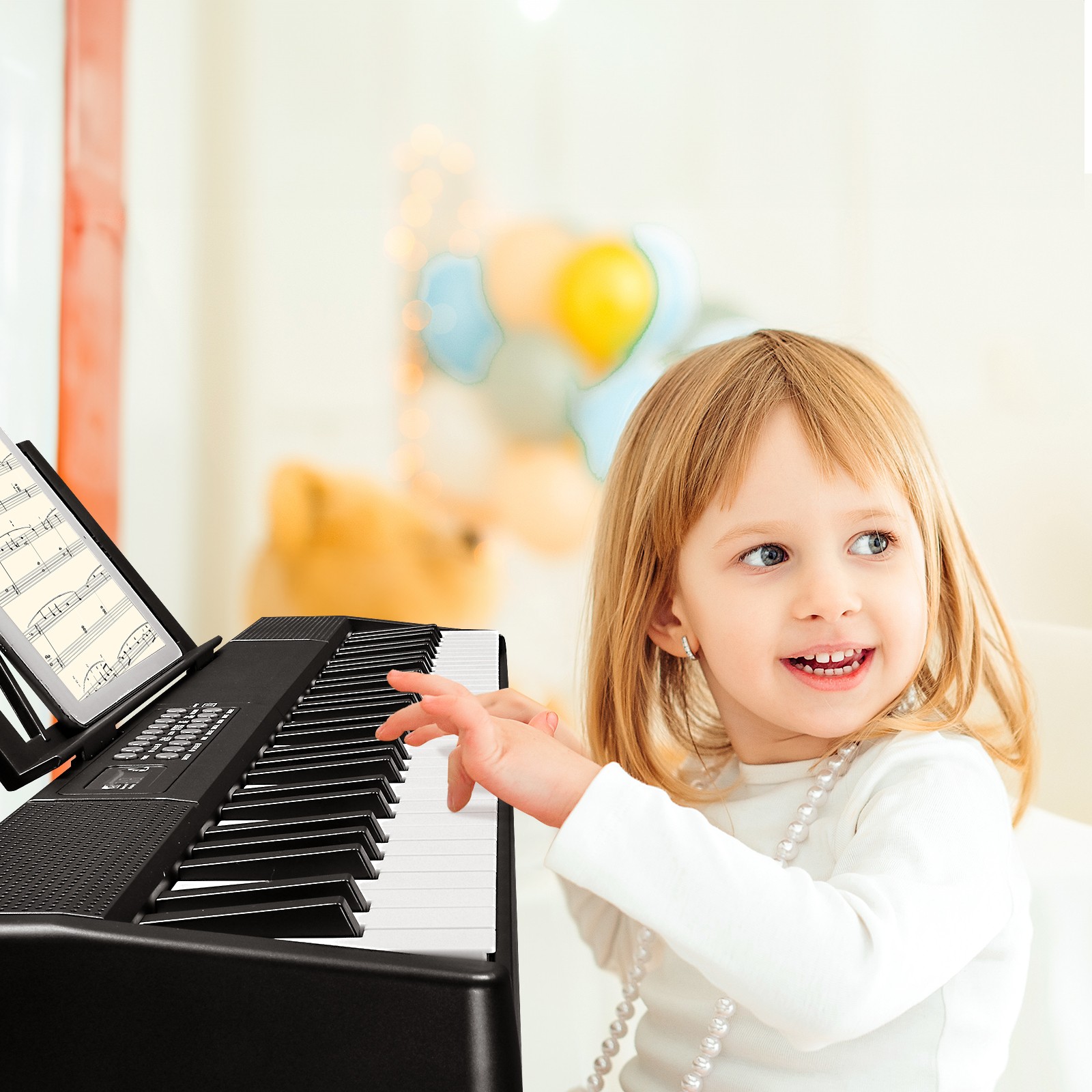 Folding Piano Keyboard 61 Key Portable Electric Organ Semi-Weighted Keyboard