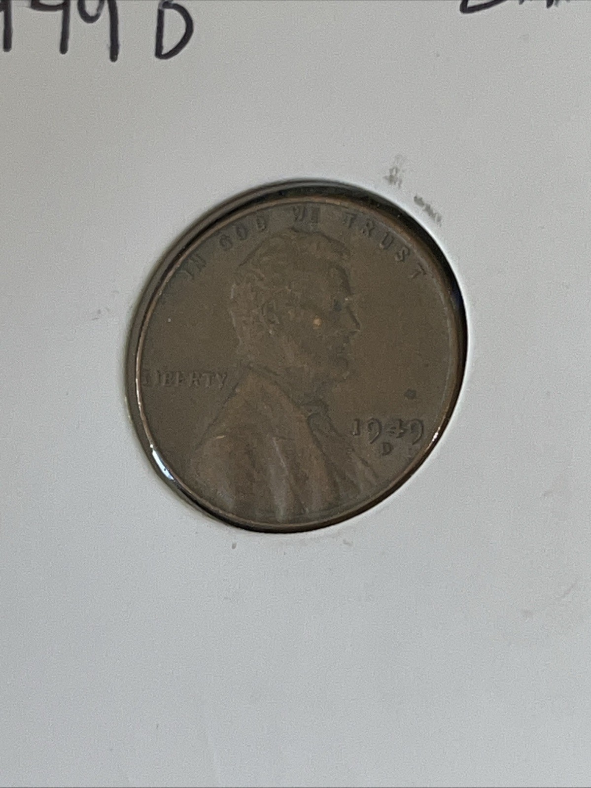 1949 D Lincoln Wheat Cent Reverse Retained Lamination Error