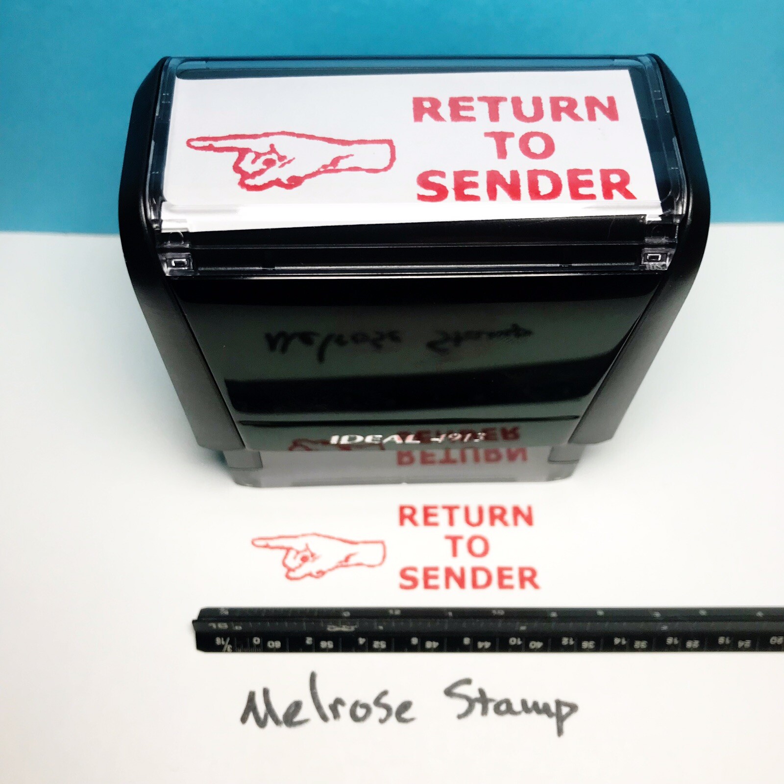 Return To Sender With Hand Rubber Stamp Self Inking Ideal 4913