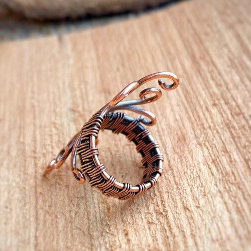 Solid Copper Minimalist Healing Handmade Unisex Ring, Heart