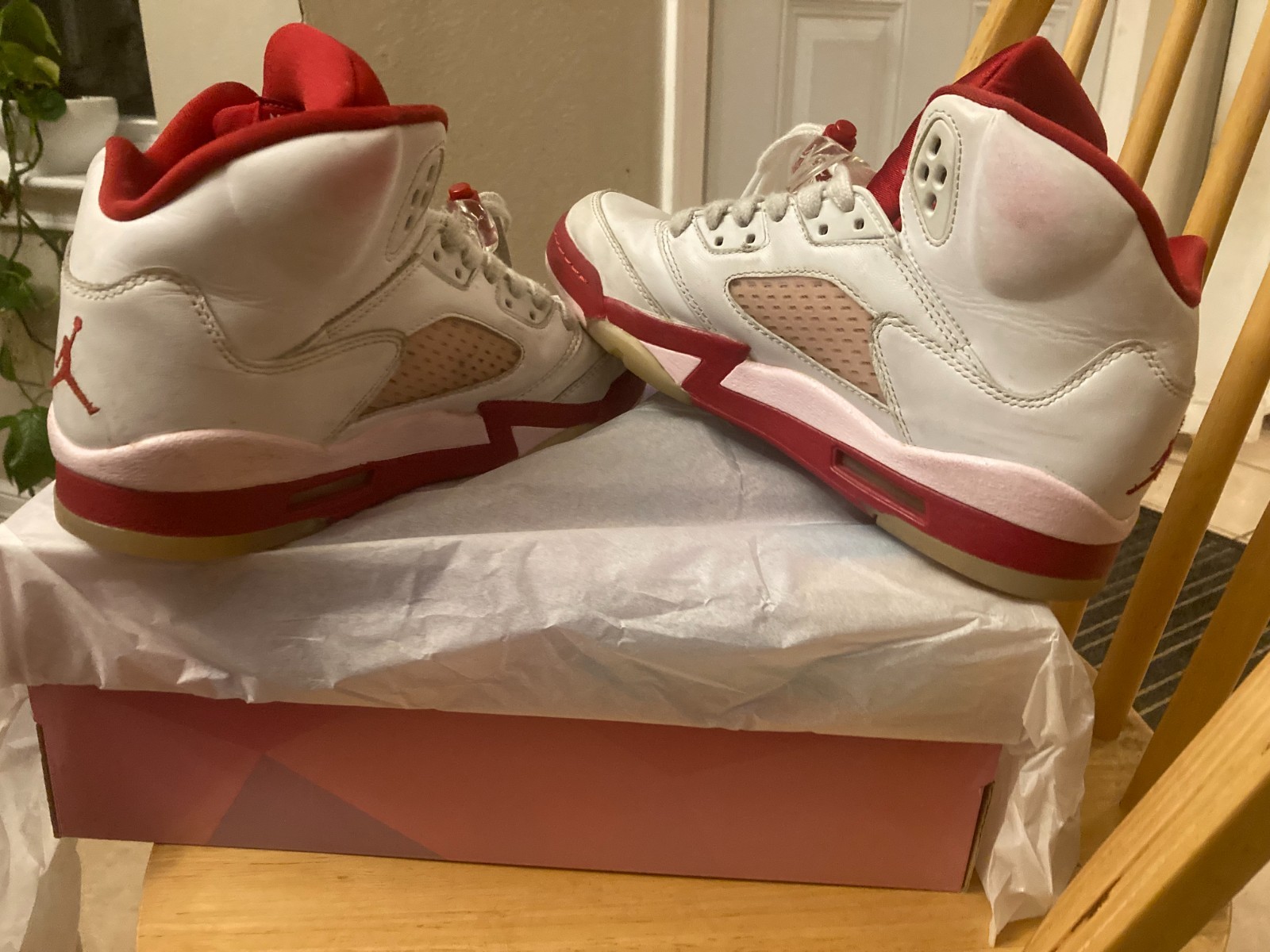 Nike Air Jordan 5 V Retro Pink Red Foam White 440892-106 Youth Shoes size 6y