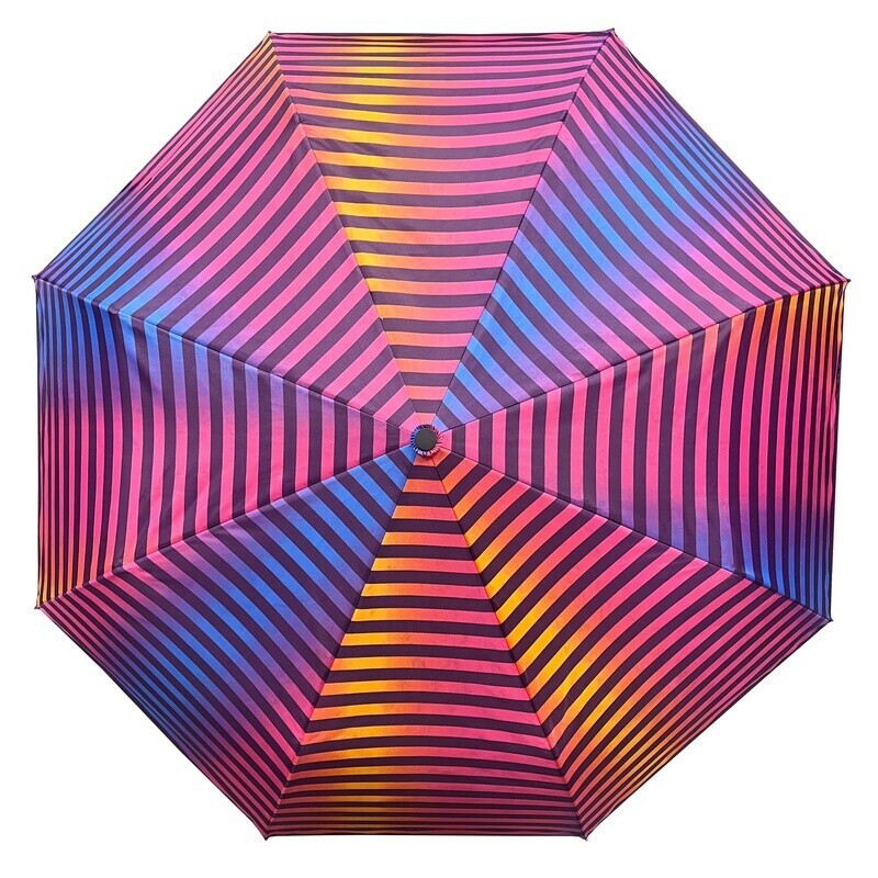 Automatic Oversize Deluxe Umbrella Compact Ergonomic Handle Waterproof Stripe US