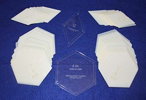 Mylar 4" Hexagon (Side to Side Measurement) & 4" 60 Degree Diamond 102 Piece Set