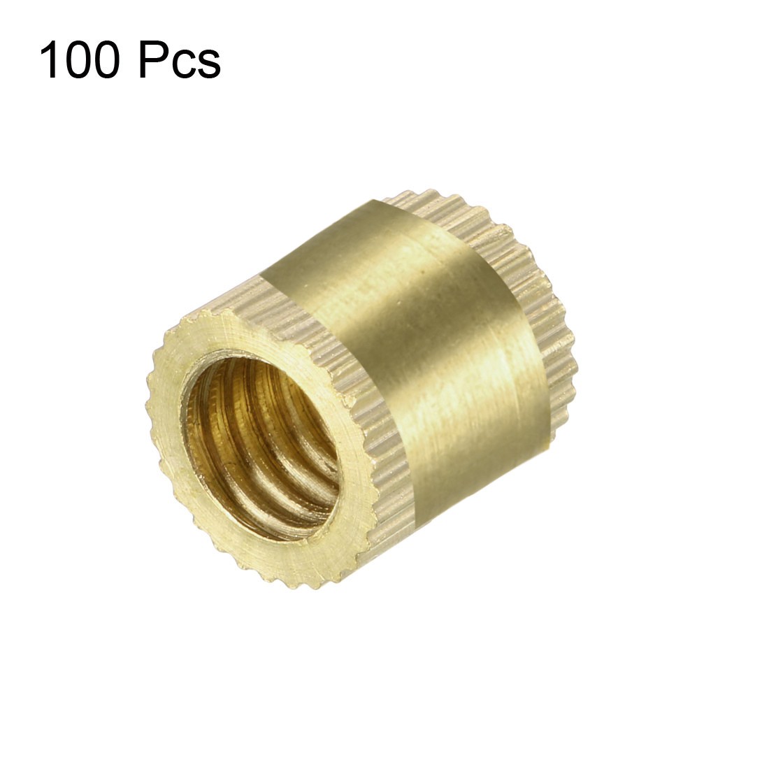 M6 x 10mm (L) x 8.5mm (OD) Brass Knurled Threaded Insert Embedment Nuts, 100 X