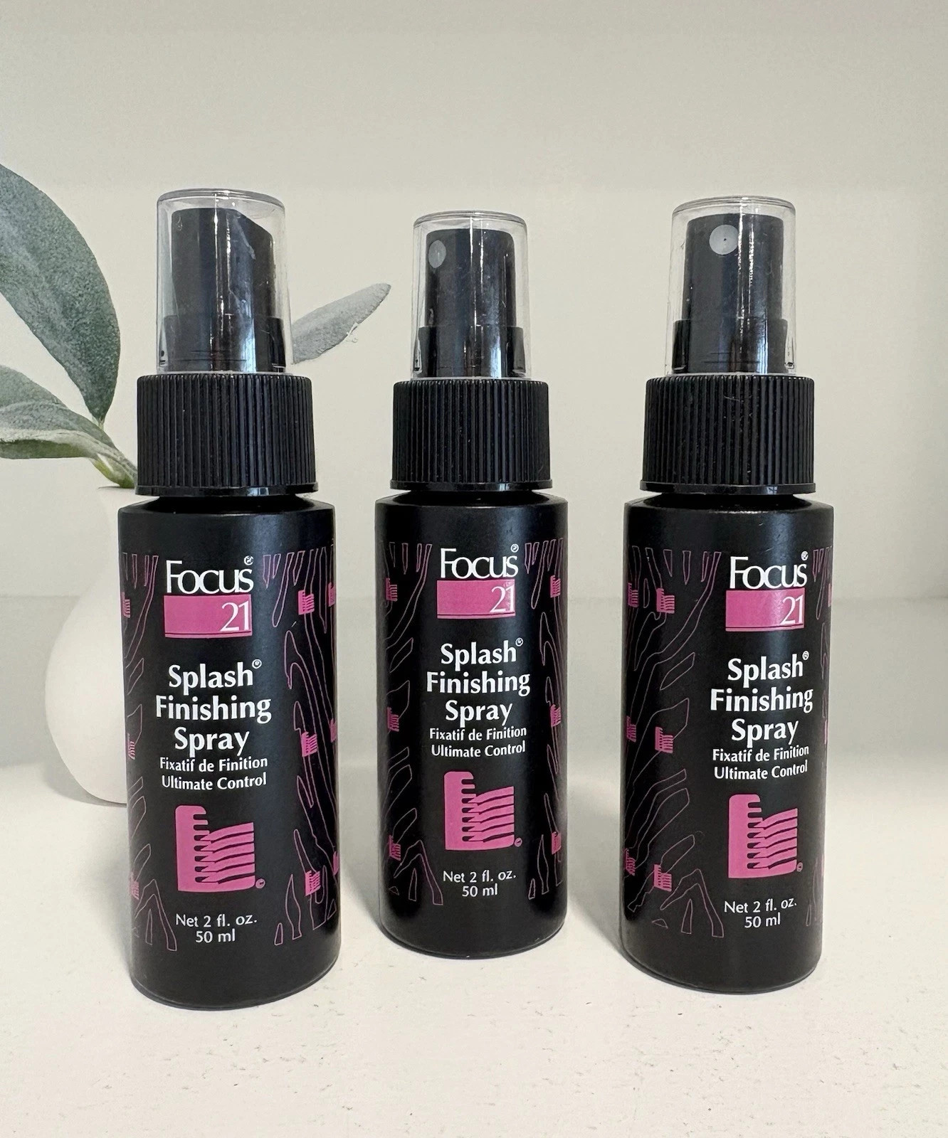 "OLD  FORMULA"  FOCUS 21 SPLASH FINISHING SPRAY (3)-2OZ. BOTTLES RARE!