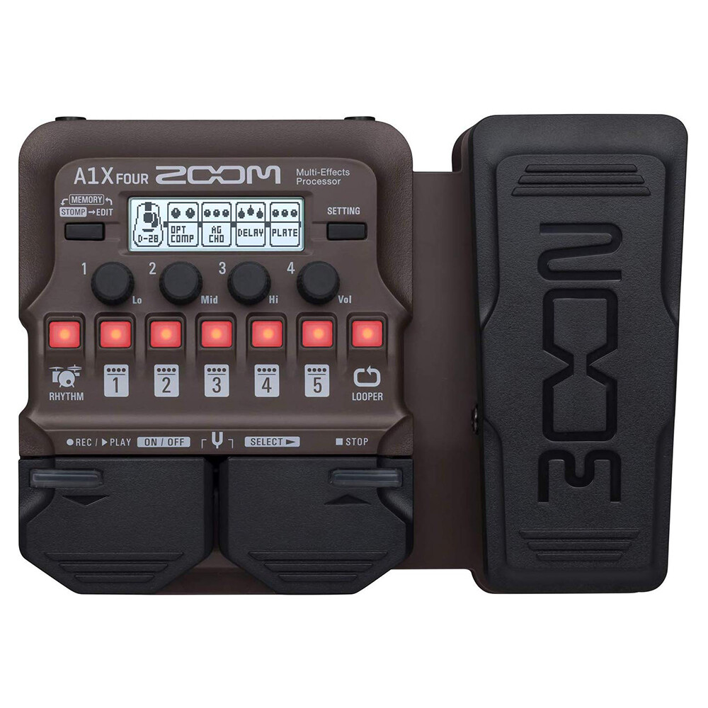 Zoom A1X Four Acoustic Multi-Effect Processor w/ Headphones, Adapter & Cable