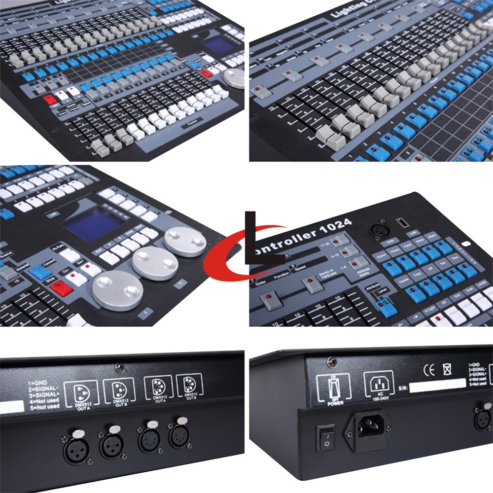 1024 DMX Lighting Console Professional Stage Light Controller With Flight Case