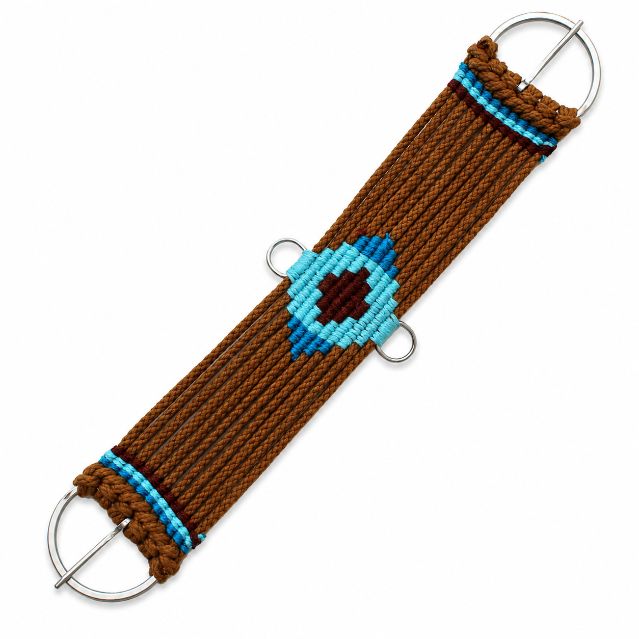 Horse Western Saddle Tack 17 Strand Brown Cotton Acrylic Aztec Cinch Girth 9799