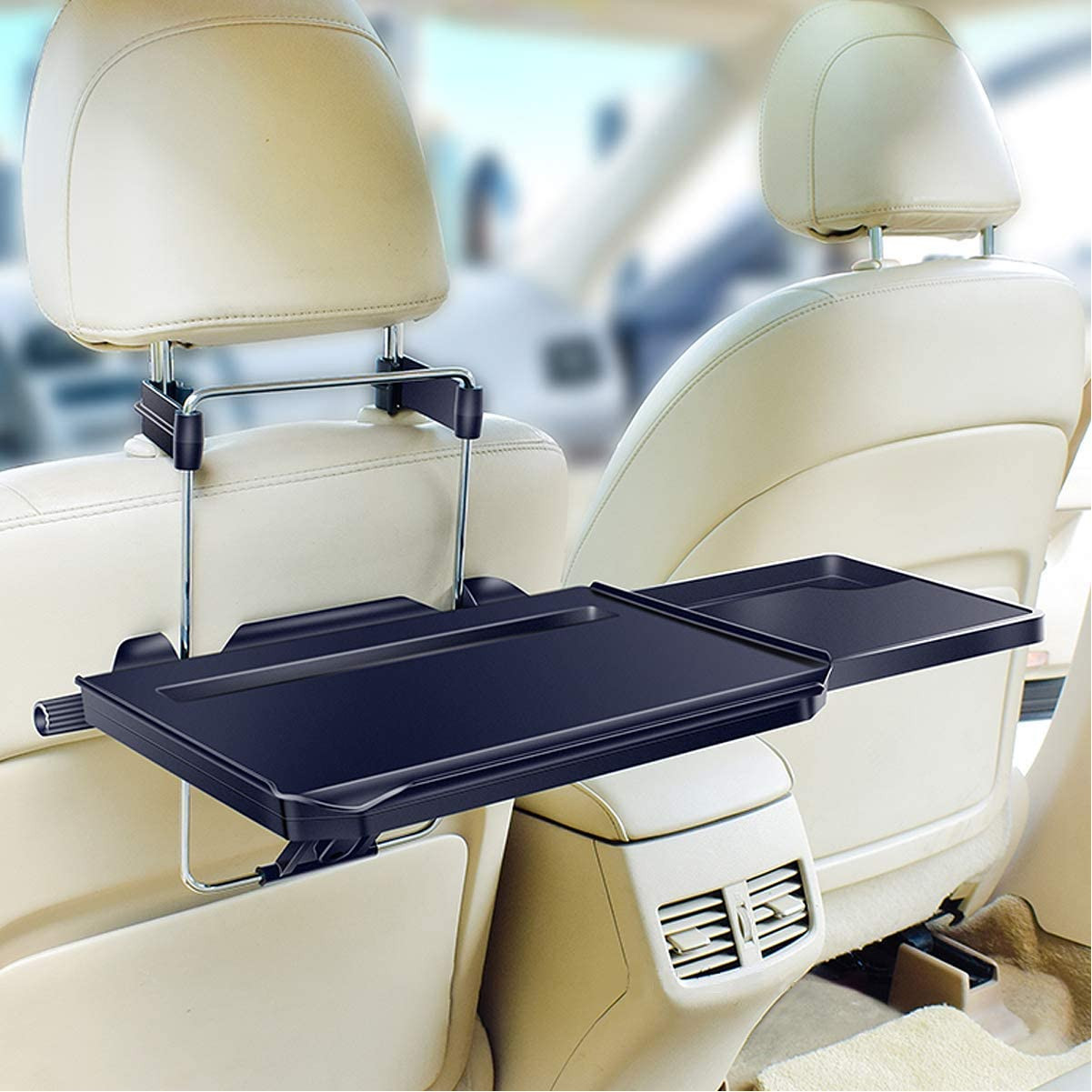 2 in 1 Car Steering Wheel Tray / Back Seat Headrest Tray for Eating Food Drin...