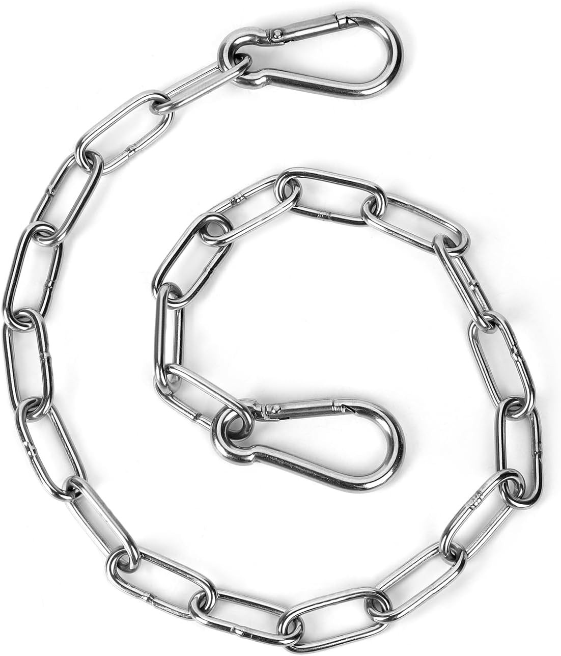 Gate Chain Lock, 20 Inch Stainless Steel Gate Link Chain Lock with Both-Ended Ca