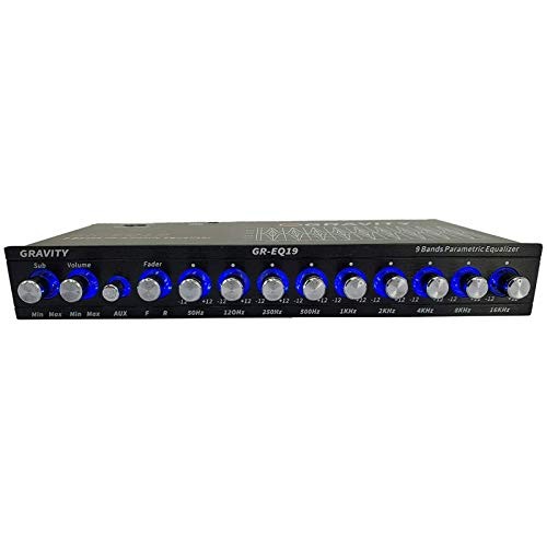 Gravity EQ19 1/2 Din 9 Equalization Bands Band Car Audio Equalizer EQ Front,