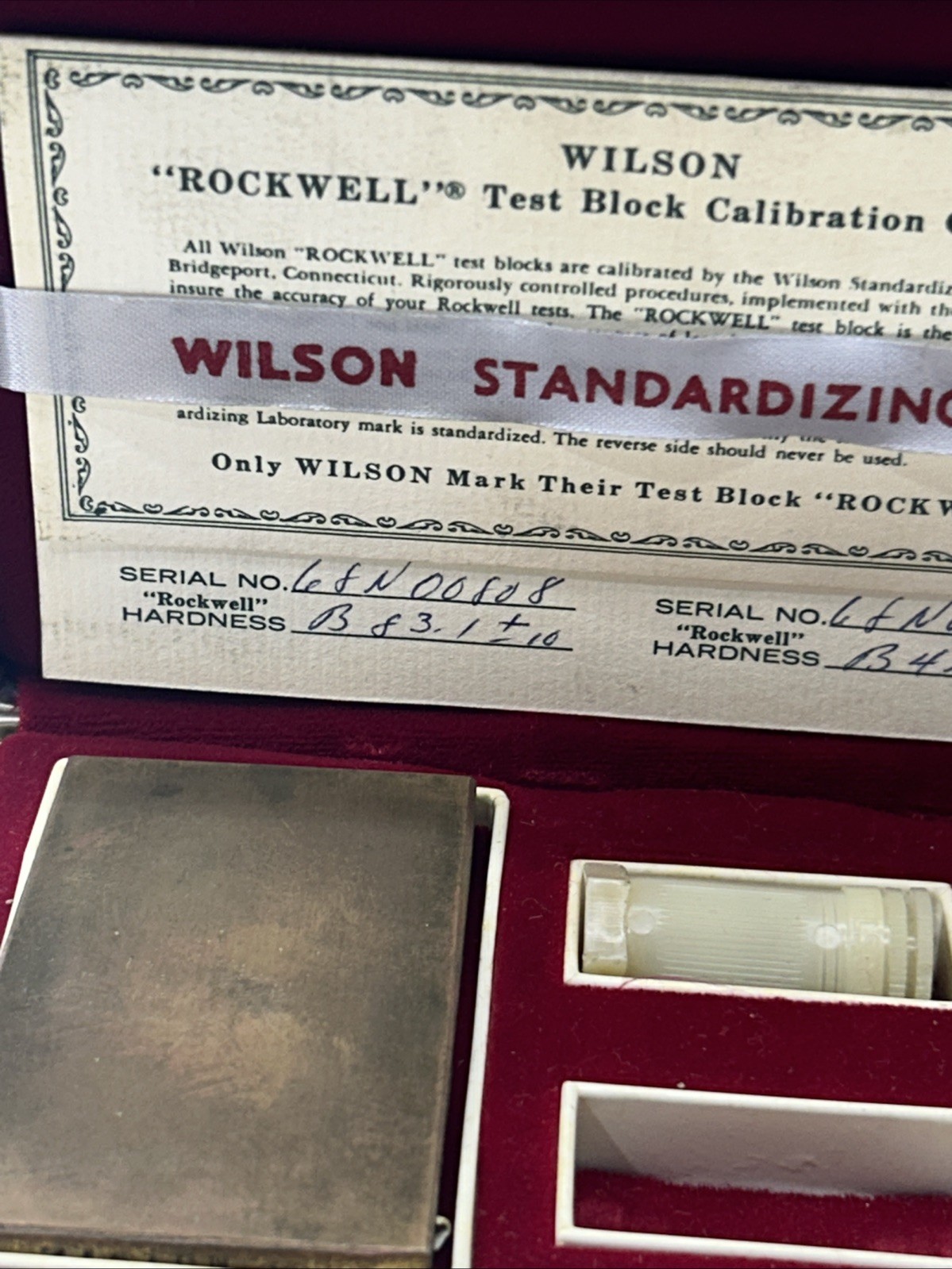 Wilson Rockwell Test Blocks. Rockwell Calibration Blocks. B Scale