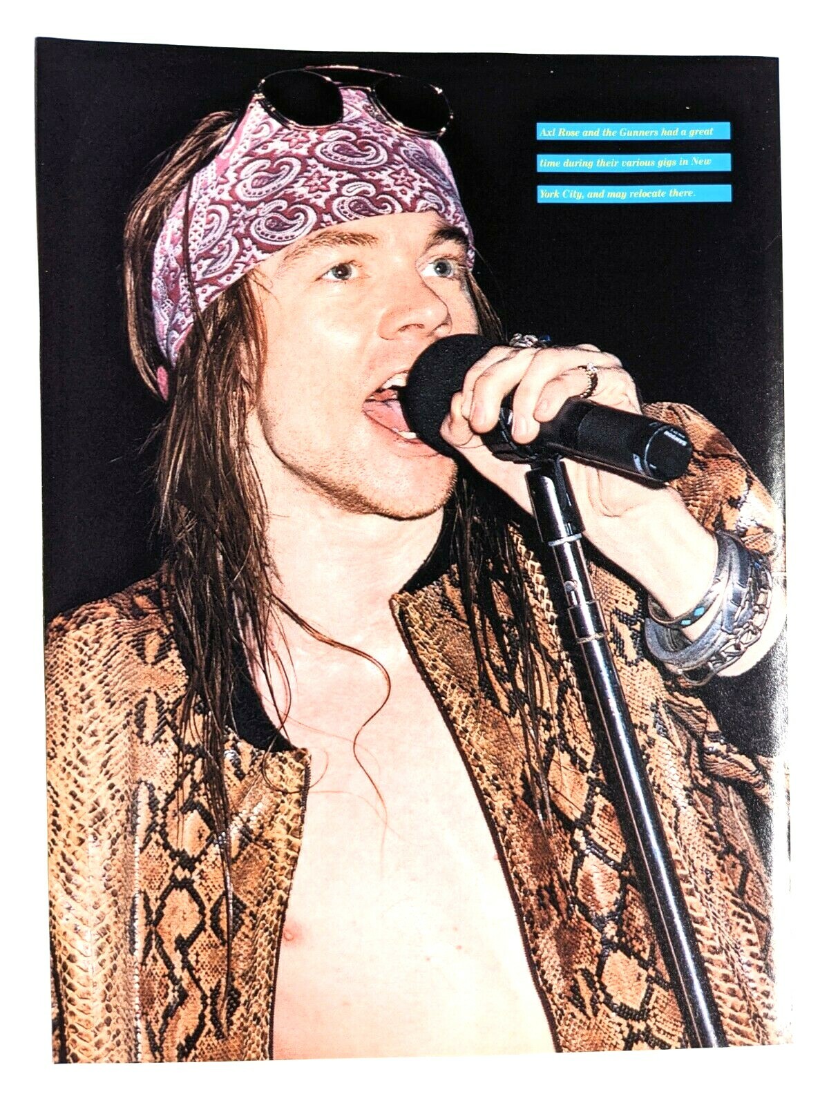GUNS N ROSES / AXL ROSE LIVE / MAGAZINE FULL PAGE PINUP POSTER CLIPPING (27)