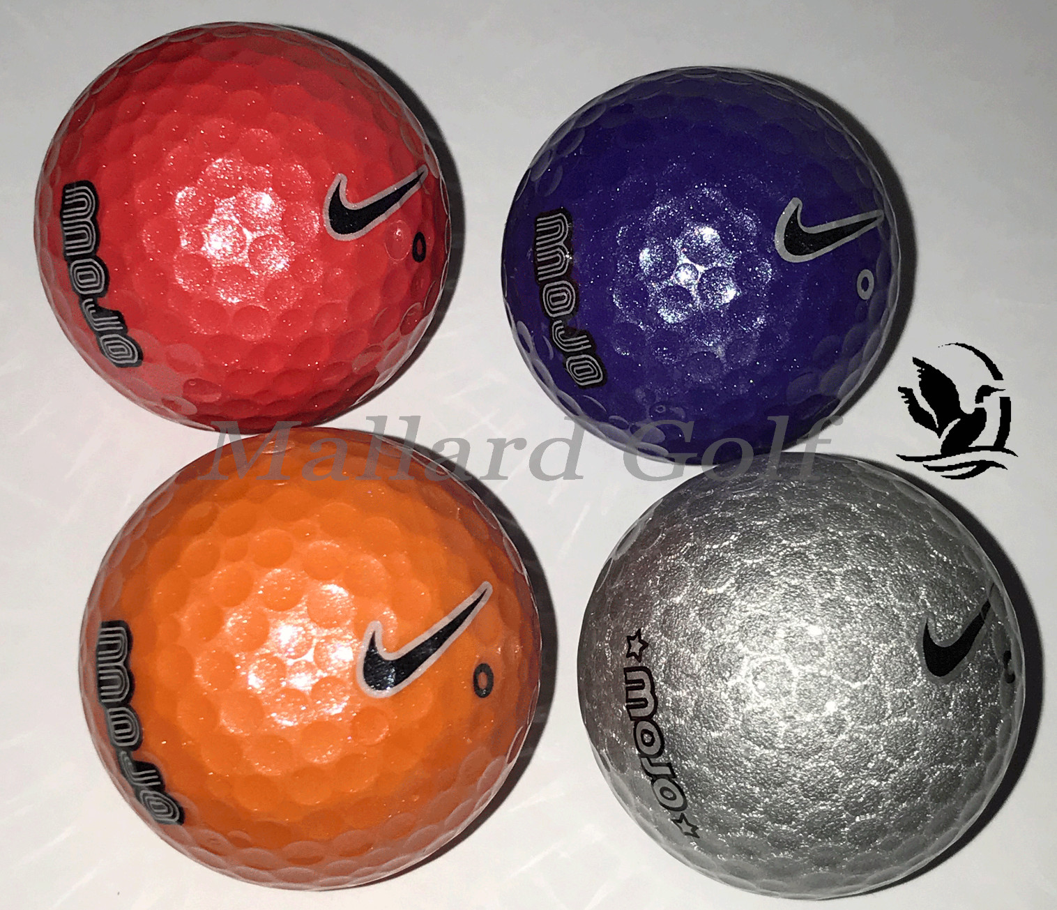 1 count - Nike Karma Mojo Used Golf Ball (5A) AAAAA Mint - Red, Purple, & Silver