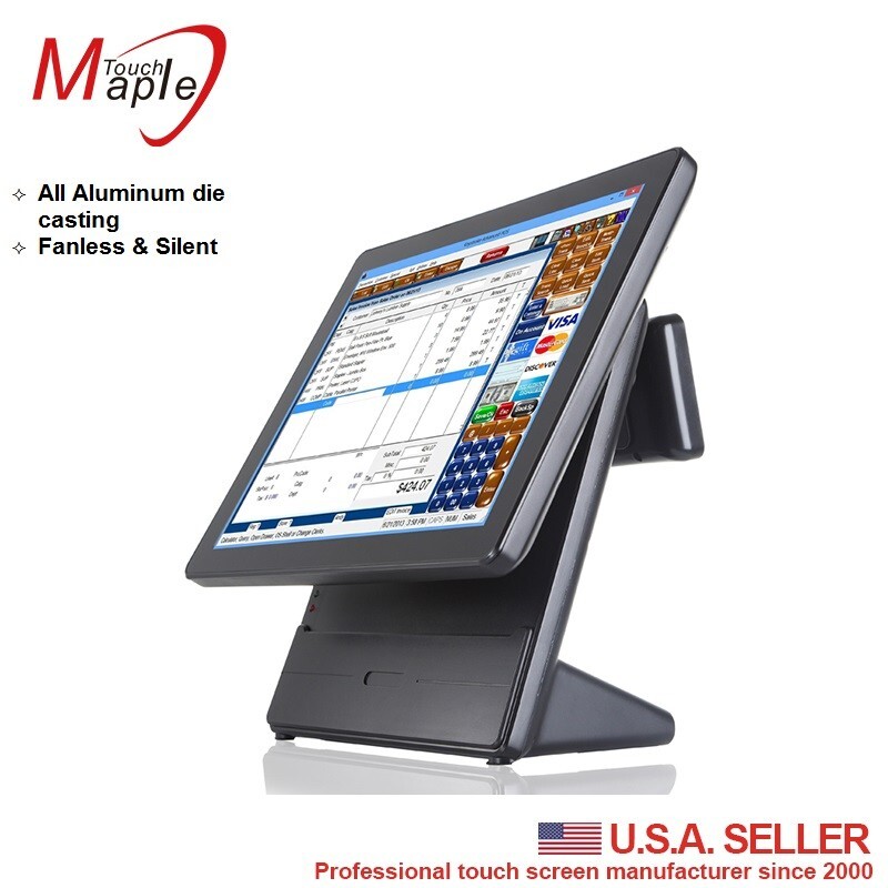 POS touch computer all in one J1900/8G/128G/VFD customer display for restaurant