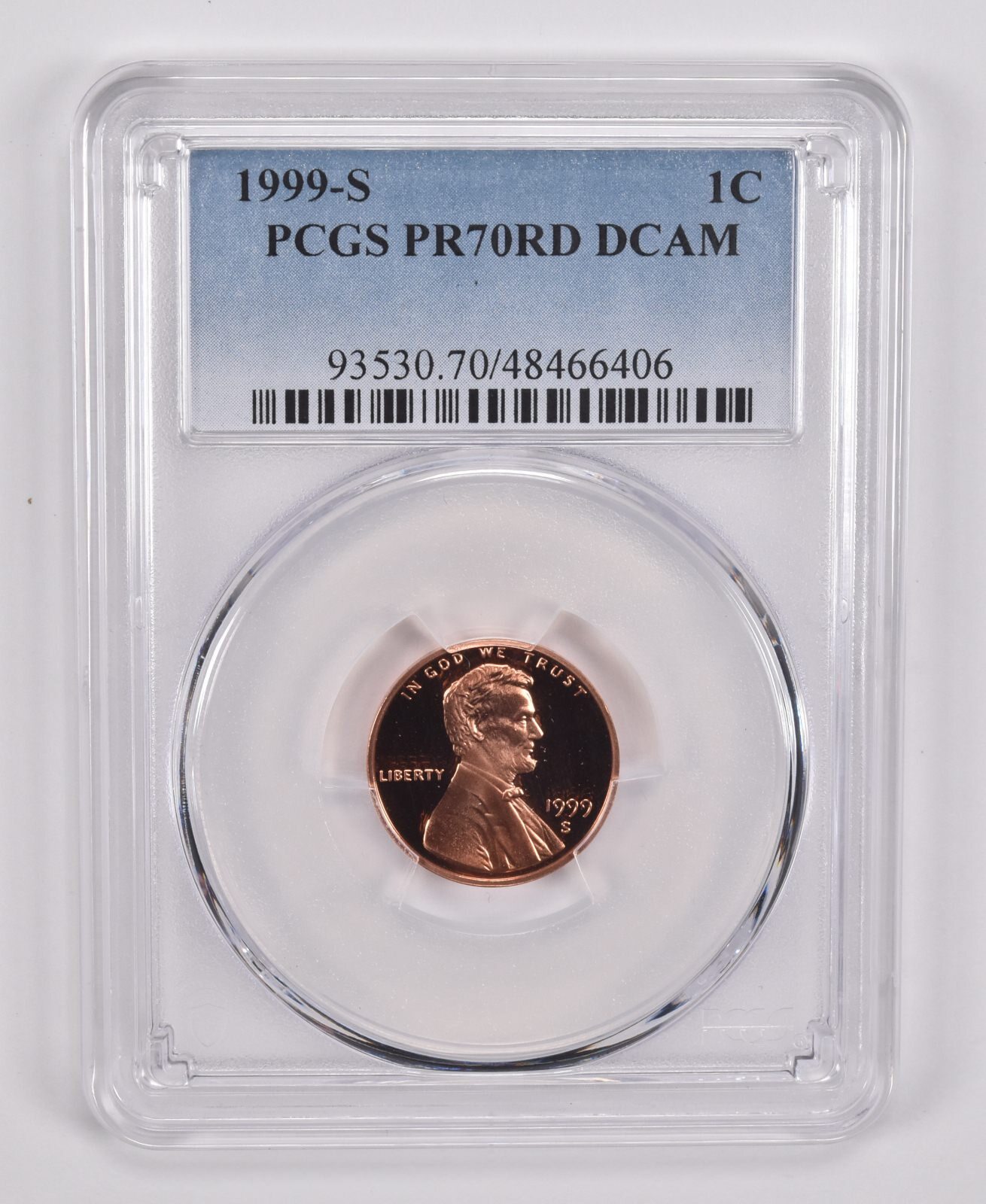 1999-S Lincoln Memorial Cent PR70 RD DCAM PCGS Blue Label