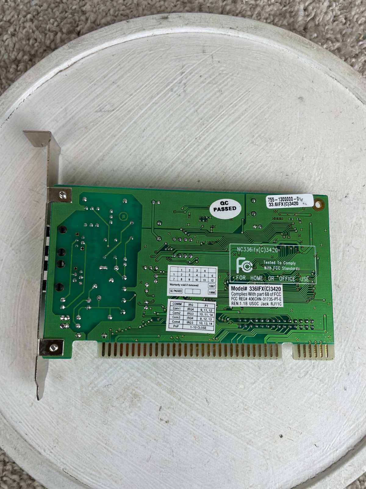 Vintage Atlas Peripherals 33.6 Internal PC Data/Fax Modem