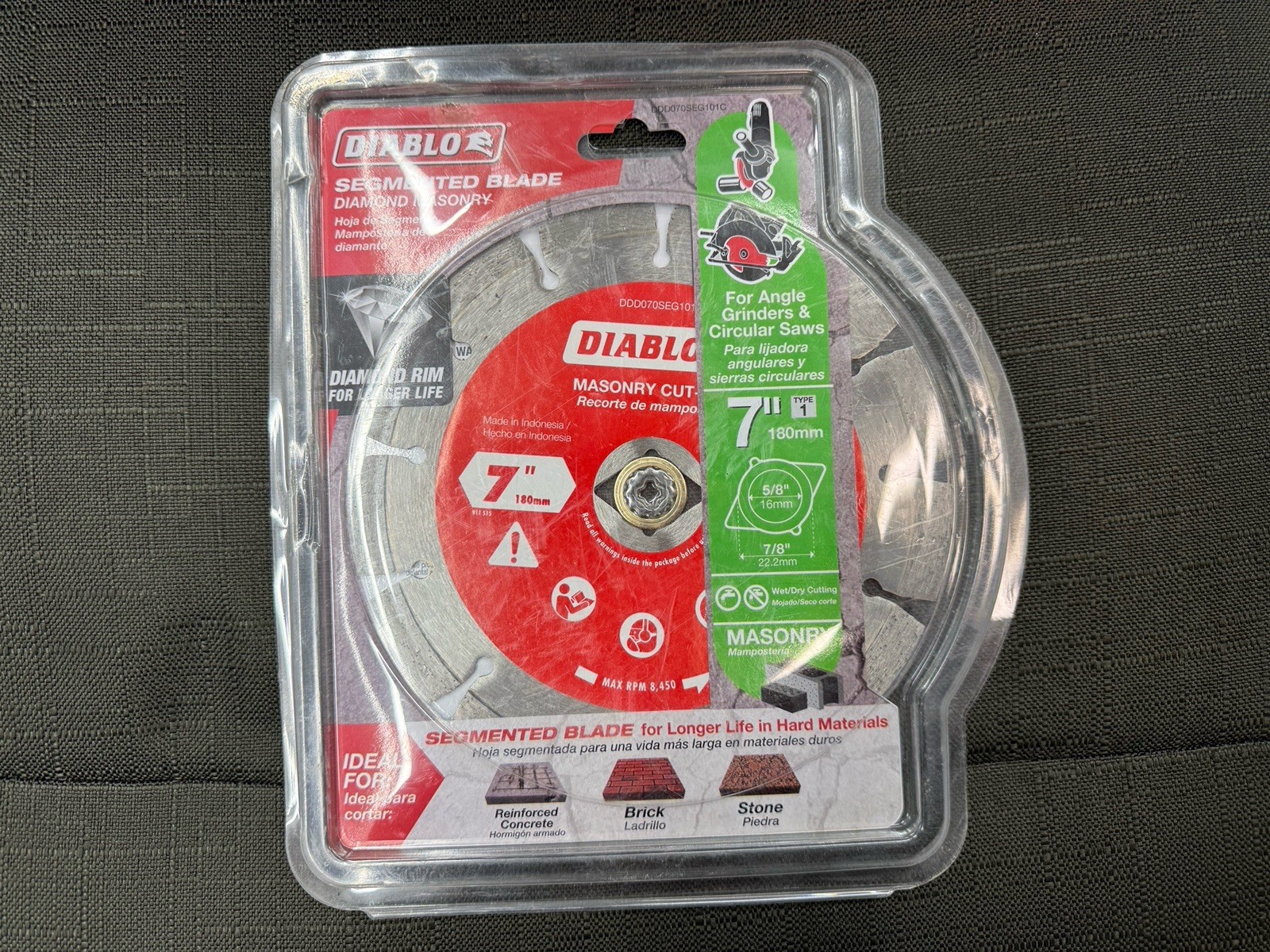 Diablo DDD070SEG101C Masonry Diamond Cut Off Blade, 7" New