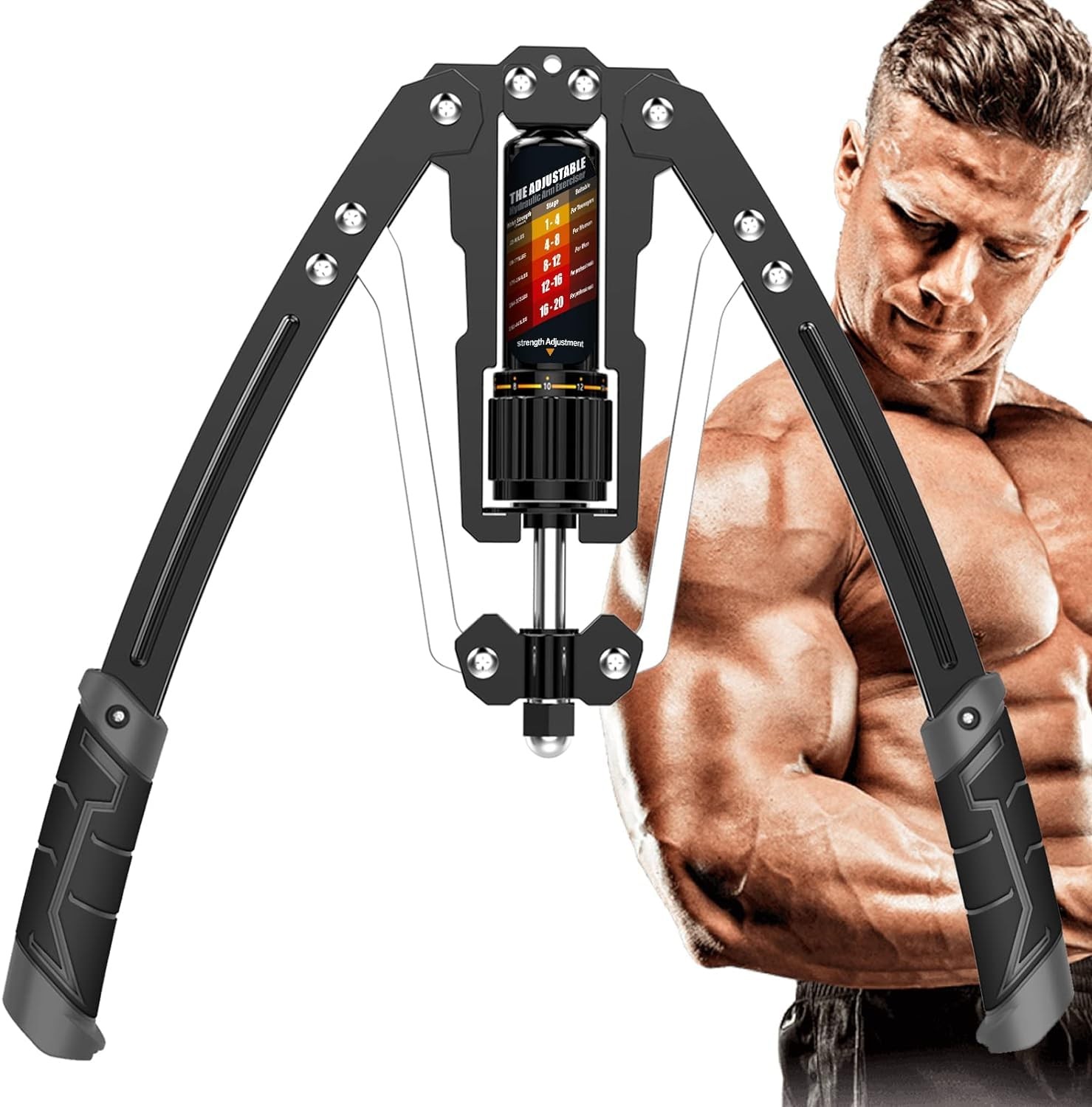 EAST MOUNT Twister Arm Exerciser - Adjustable 22-440lbs X-Large, Black