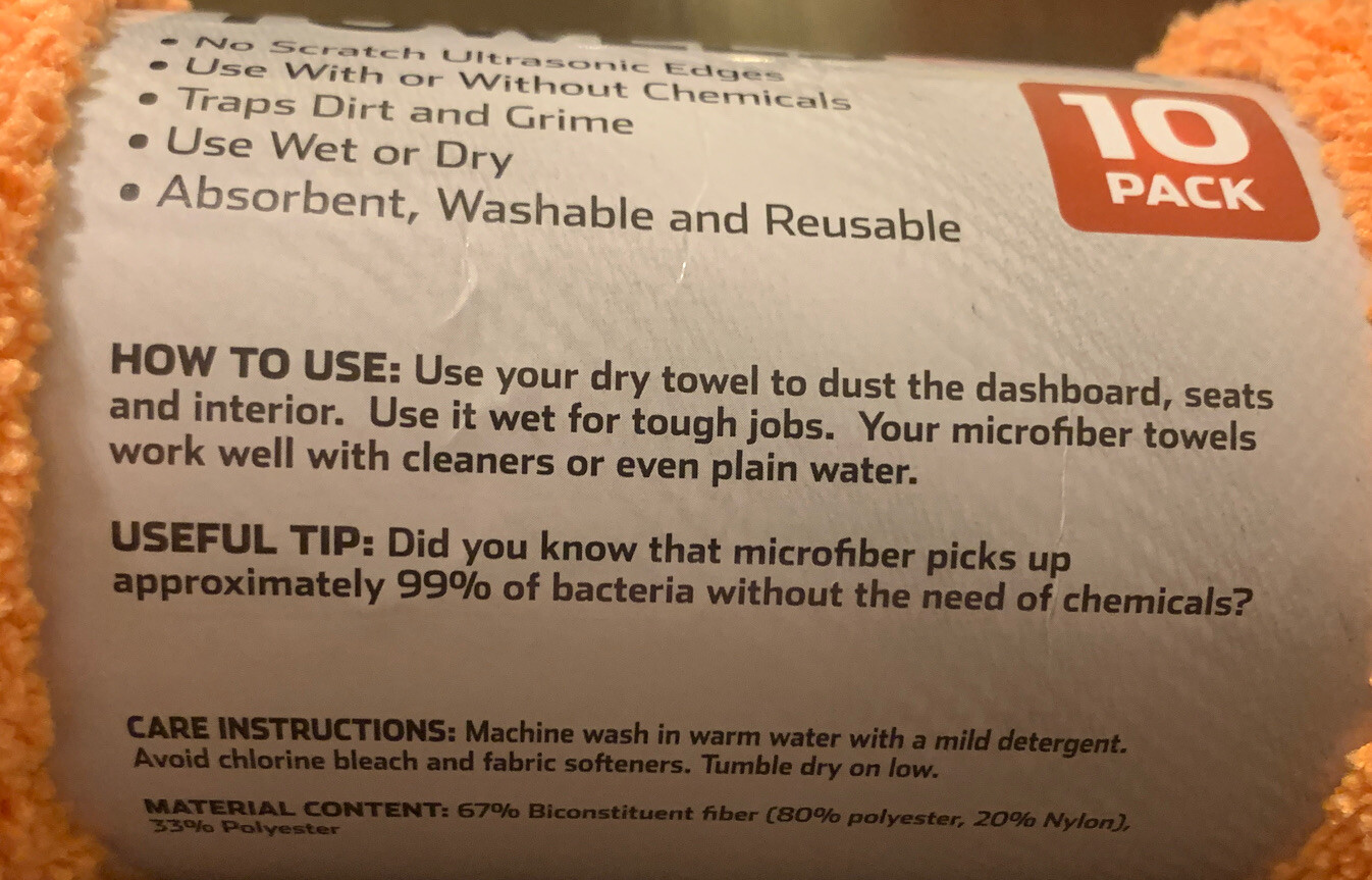 10 Pack 15x15 Multipurpose microfiber towels.No Scratch Ultrasonic Edges.