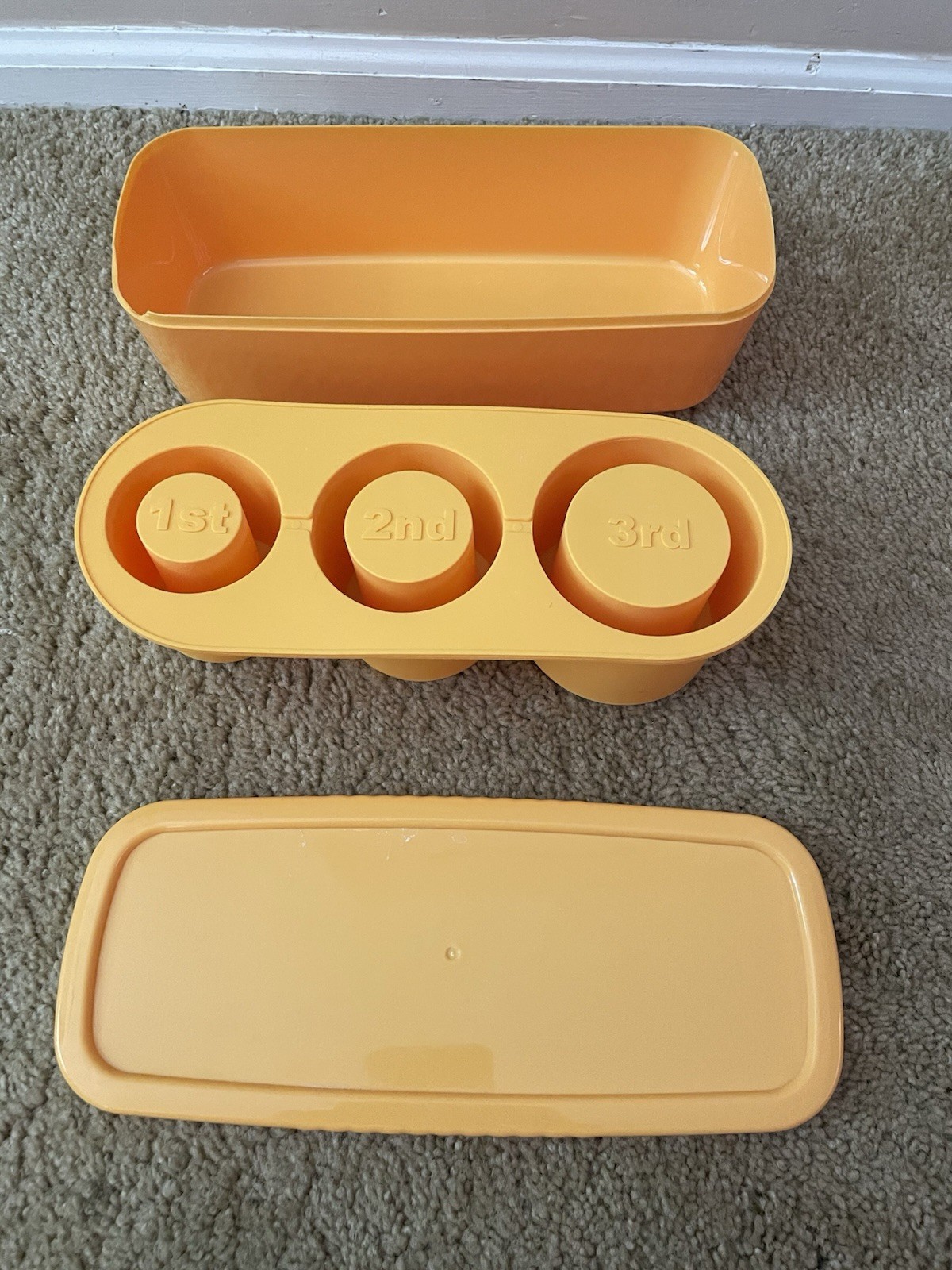 Ice Cube Tray for Tumbler Cup 3 Pcs Orange **look At Pics There Is A Crack